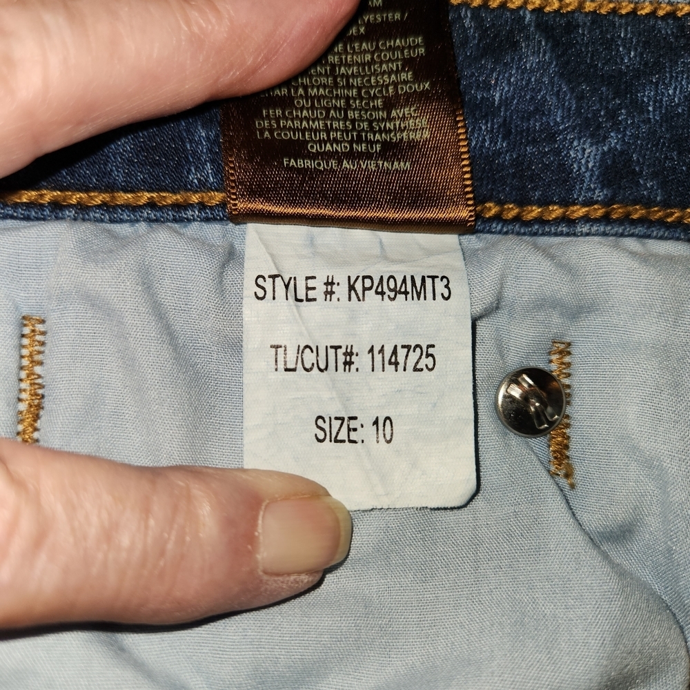 Kut From The Kloth Catherine Boyfriend Patchwork Jeans Size 10 Frayed Raw Hem - Picture 13 of 15